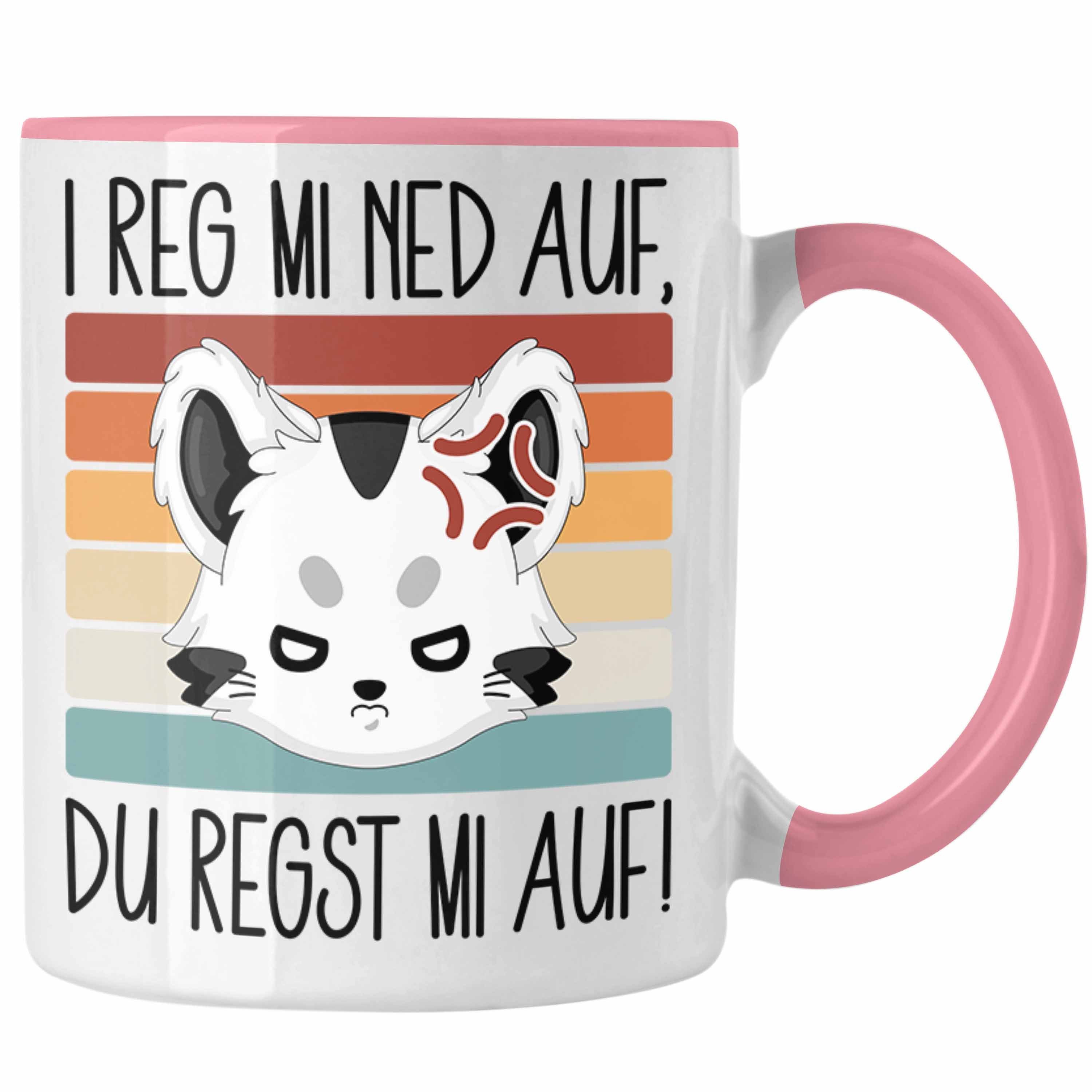 Trendation Tasse I Reg Mi Ned Auf Du Regst Mi Auf Katzen Tasse Kaffee-Becher Geschenkid Rosa