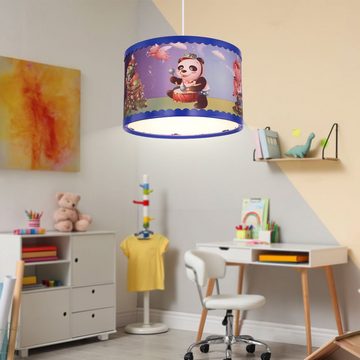 etc-shop LED Pendelleuchte, Leuchtmittel inklusive, Warmweiß, Kinder Decken Pendel Lampe bunt Tier Motive Spiel Zimmer