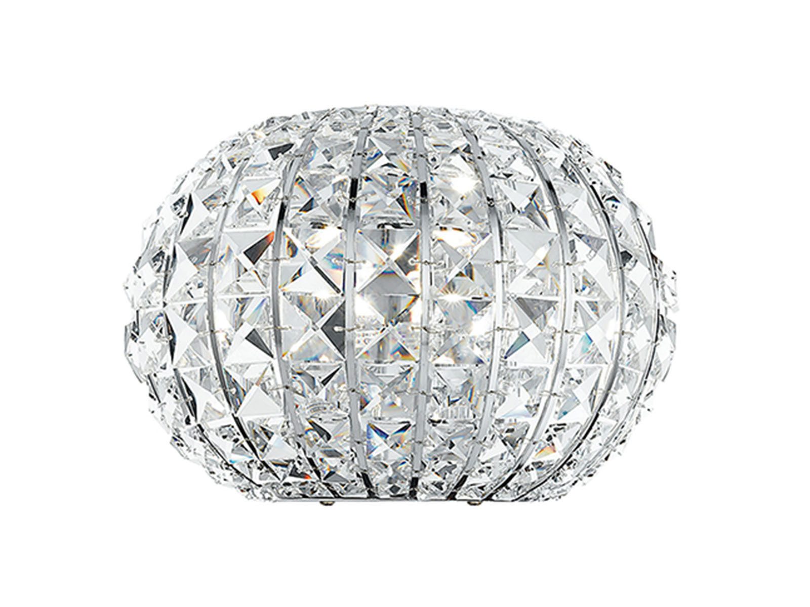 LUCE Design LED Wandleuchte Chrom & K9 Glas-Kristalle, Breite 25cm, Dimmfunktion, LED wechselbar, Warmweiß, Wandlampe mit E27 Leuchtmittel für indirekte Wandbeleuchtung innen