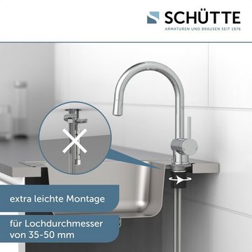 Schütte Spültischarmatur Stella temperaturgesteuerter LED Wasserhahn, 360° schwenkbar