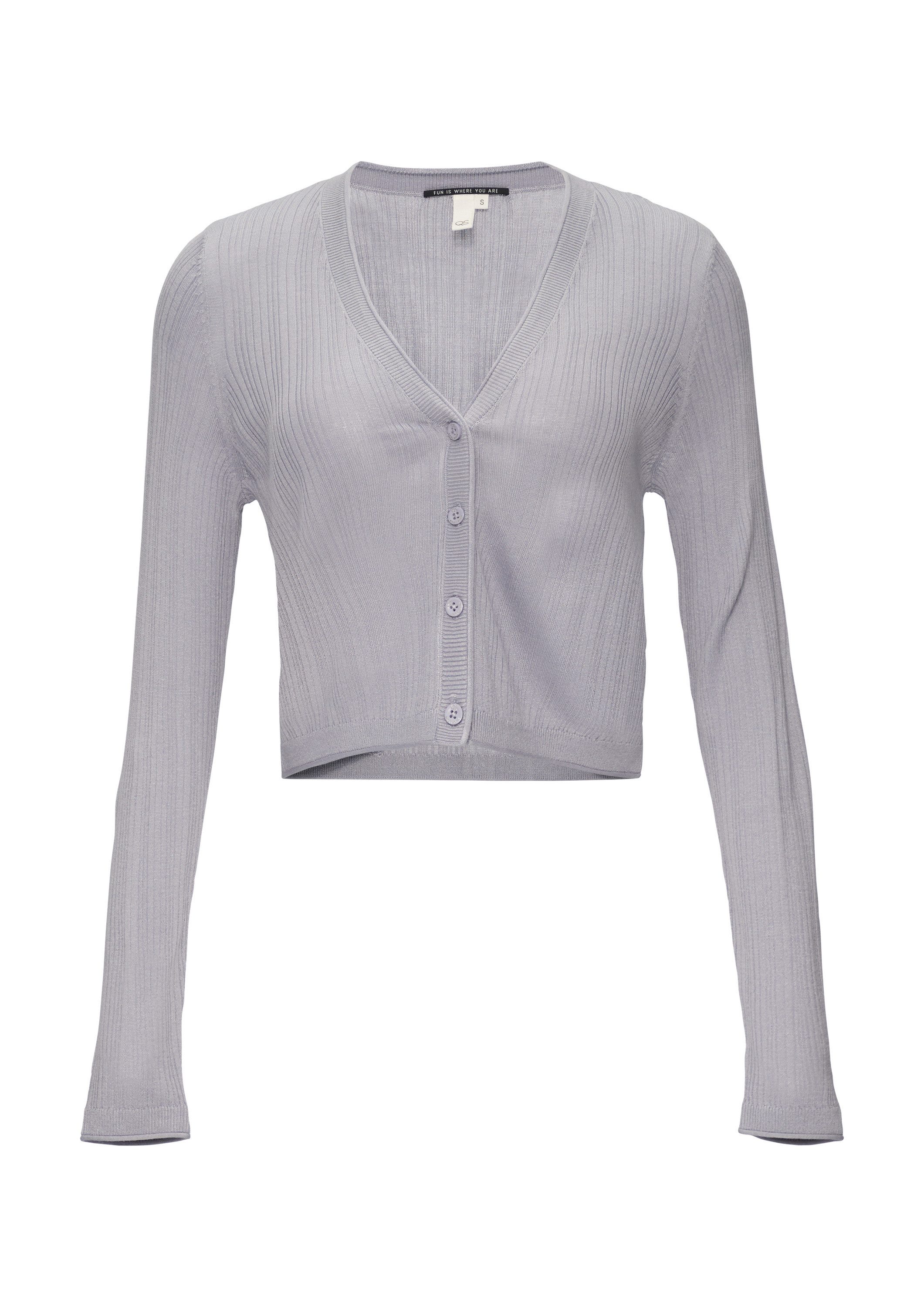 QS Cardigan Strickjacke Verkürzte Strickjacke aus Viskosemix günstig online kaufen