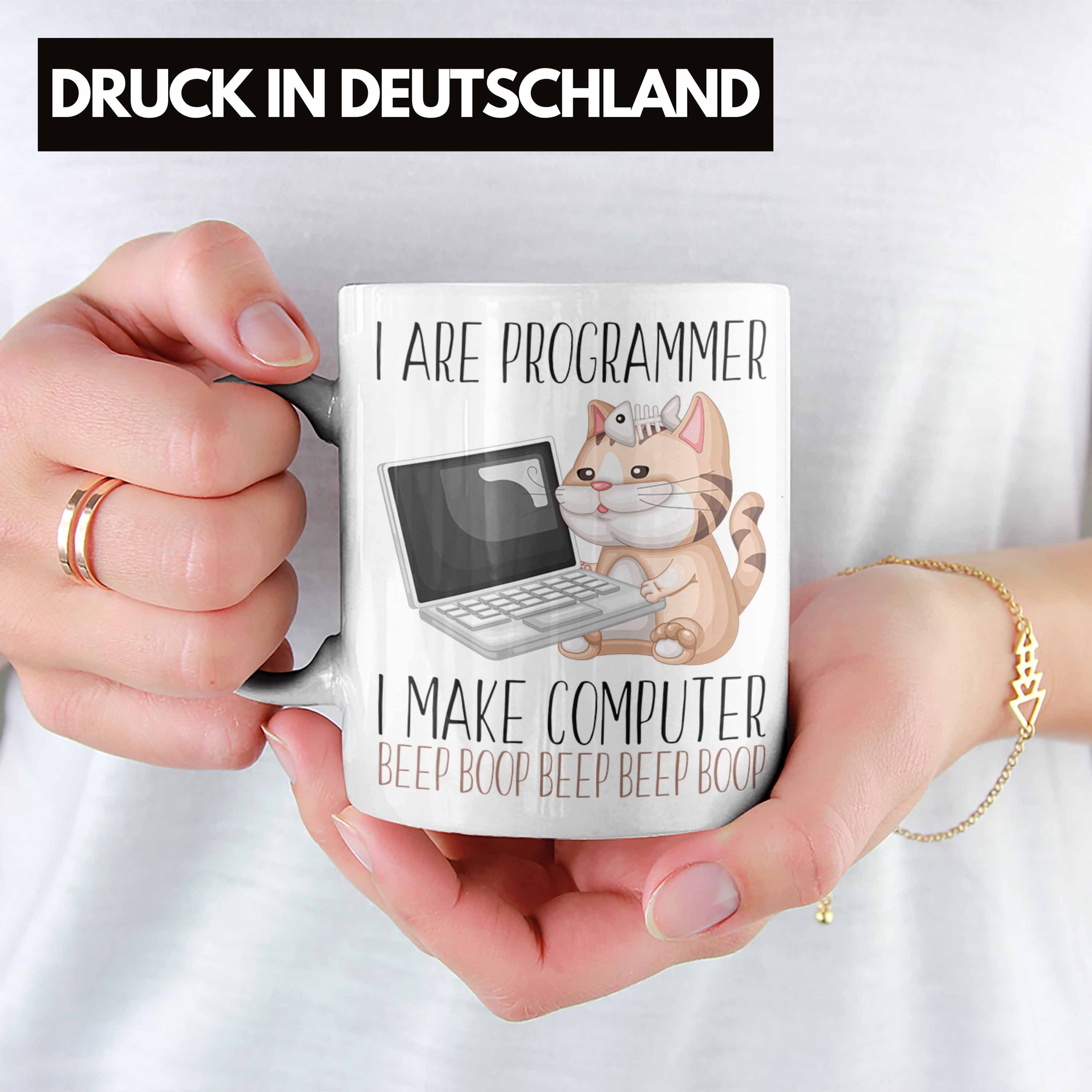 Techniker Geschenk Tasse Weiss Programmierer Tasse Entwickler Kaffee-Becher Trendation IT Ges