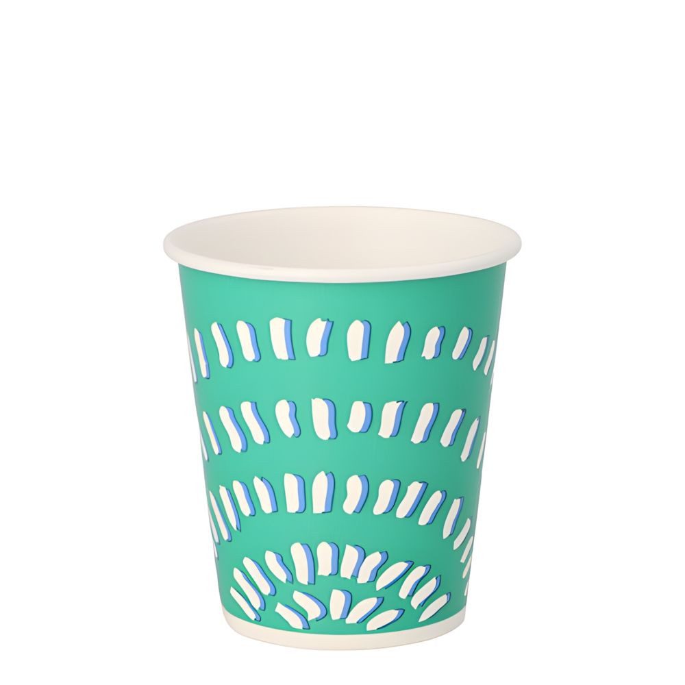 PAPSTAR Einwegbecher 2000 x Trinkbecher Kaltgetränke Pappe 0,2 l Ø 8 cm 8,8 cm grün Rays, Pappe, beschichtet