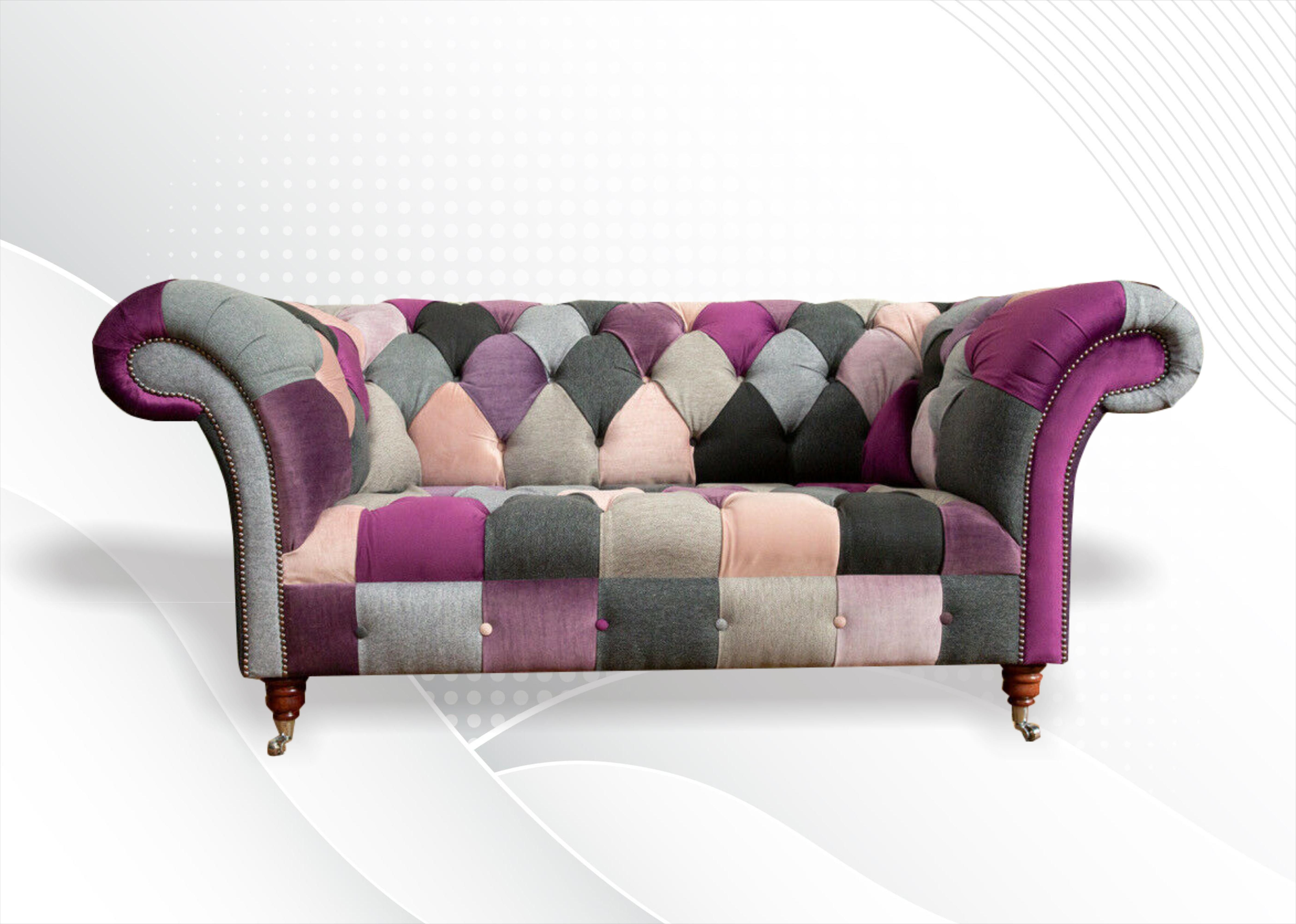 Xlmoebel Chesterfield-Sofa Buntes Chesterfield-Sofa mit Stoffbezug und hochwertiger Polsterung, Hergestellt in Europa