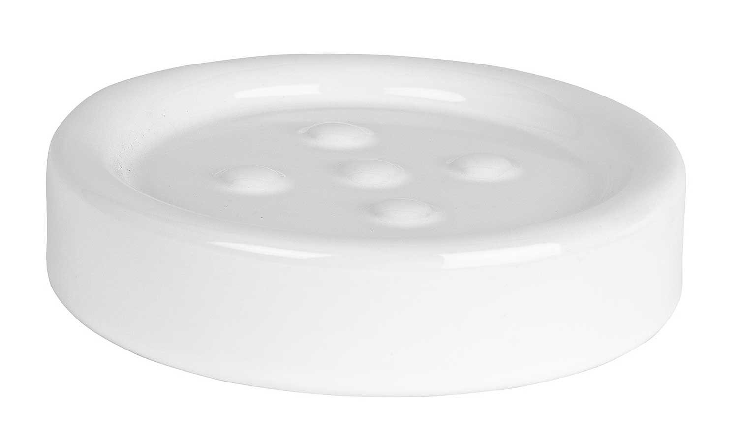 WENKO Seifenablage Seifenablage POLARIS, Weiß, Ø 11 cm, Ø 11 cm