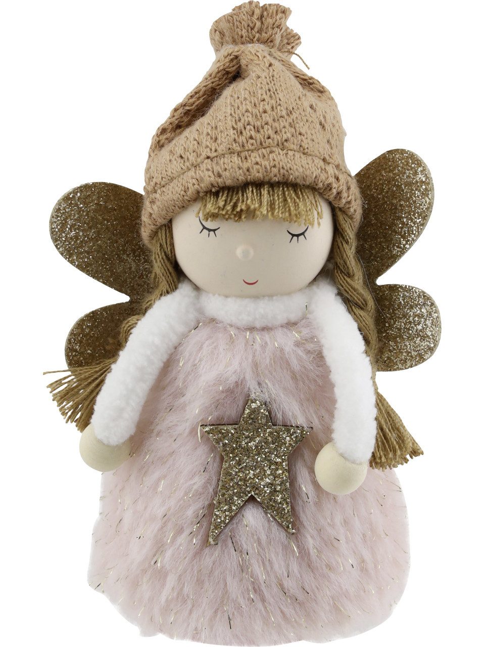 Rodermund Weihnachtsfigur Dekofigur Engel aus Kunststoff 11 x 8 x 5 cm rosa