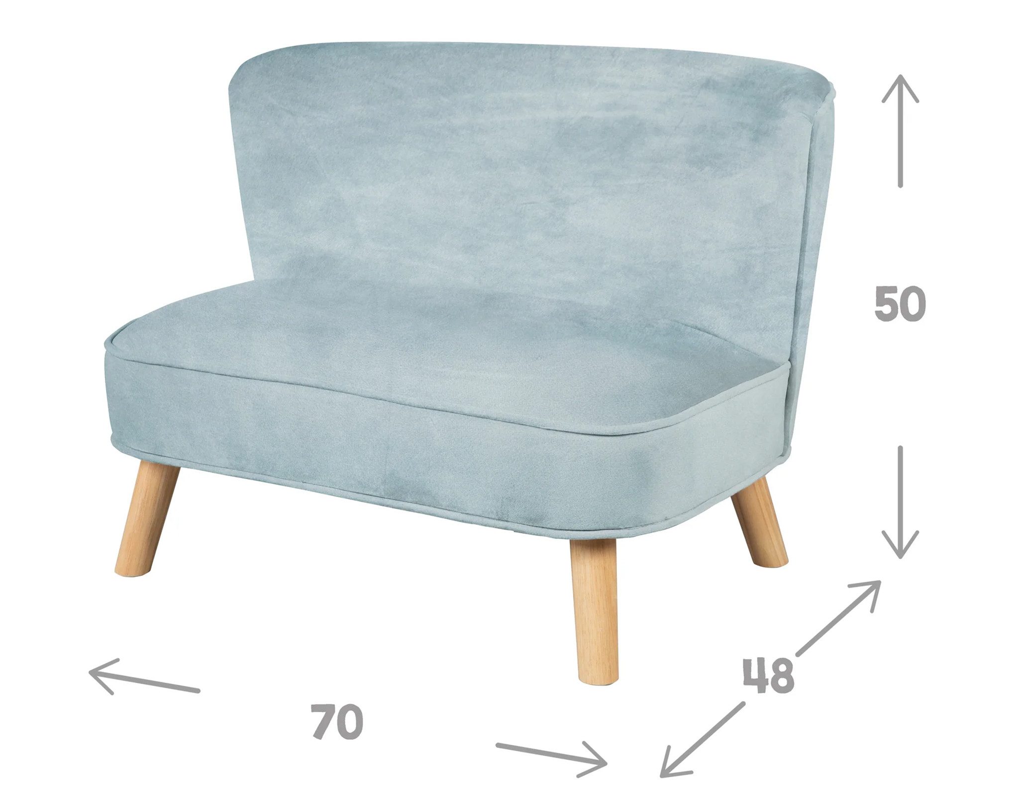 roba® Kindersofa Couch Kinderbank mit Samtstoff türkis günstig online kaufen