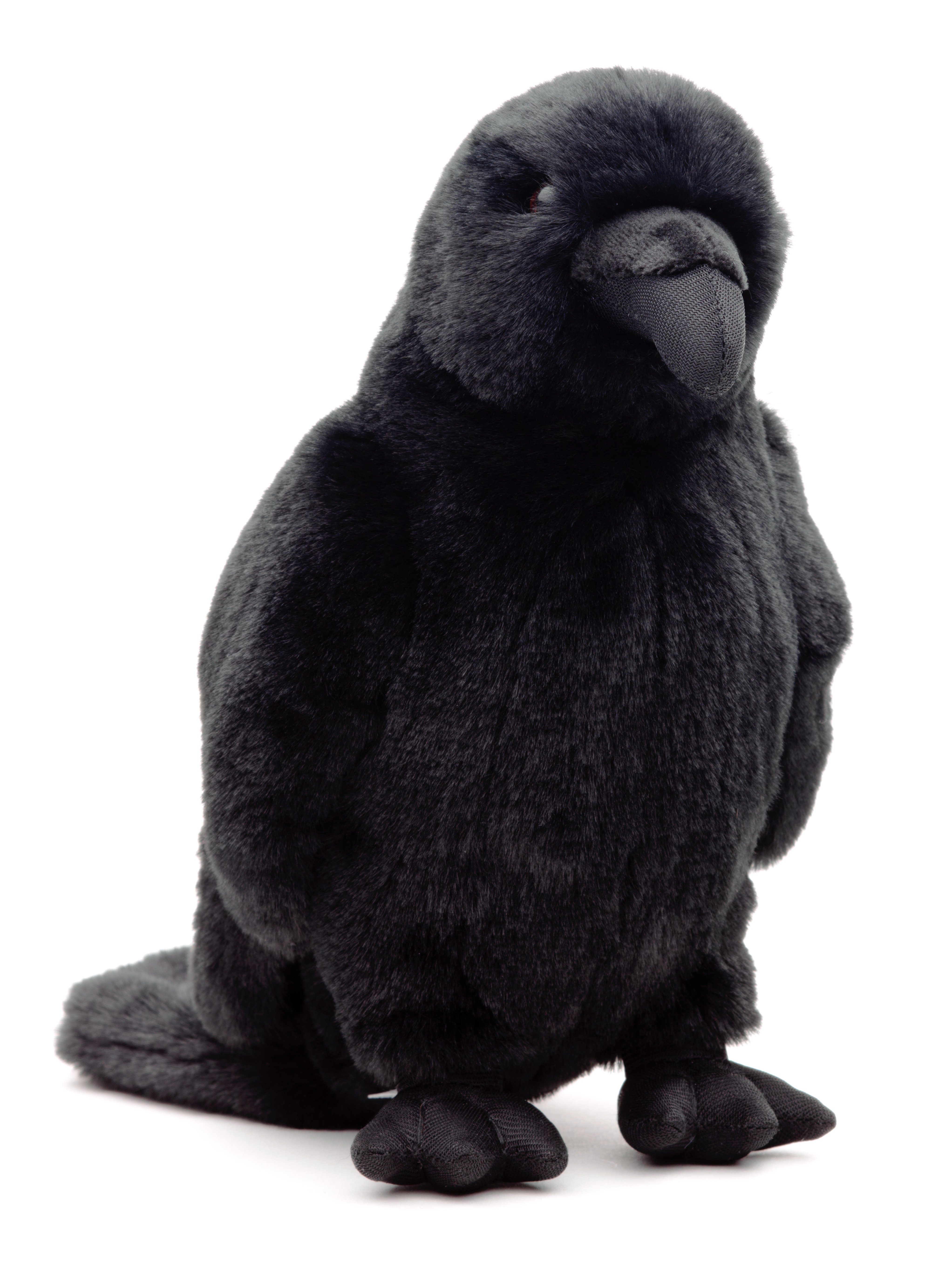 Rabe 23 - schwarz zu 100 - - Plüsch-Vogel, cm % Krähe recyceltes Uni-Toys Kuscheltier Plüschtier, Füllmaterial (Höhe)