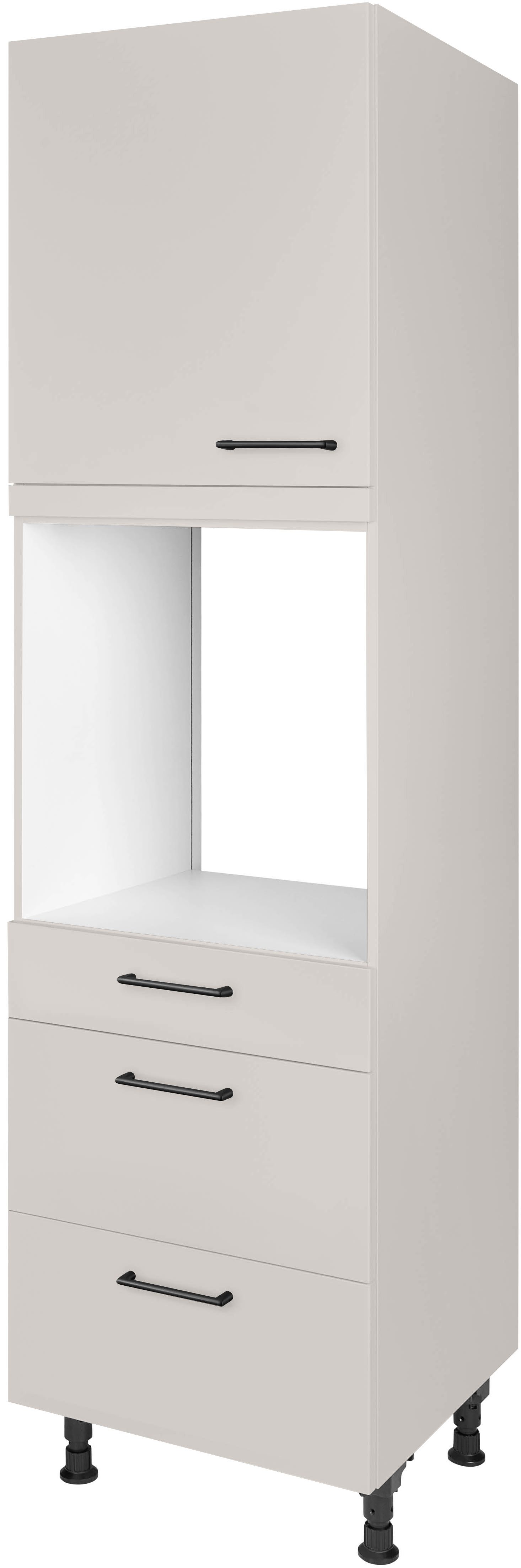 nobilia® Backofenumbauschrank "MIAMI", Ausrichtung wählbar, mit Schublade und zwei Auszügen und einer Tür, vormontiert, Breite/Höhe: 60/216,6 cm