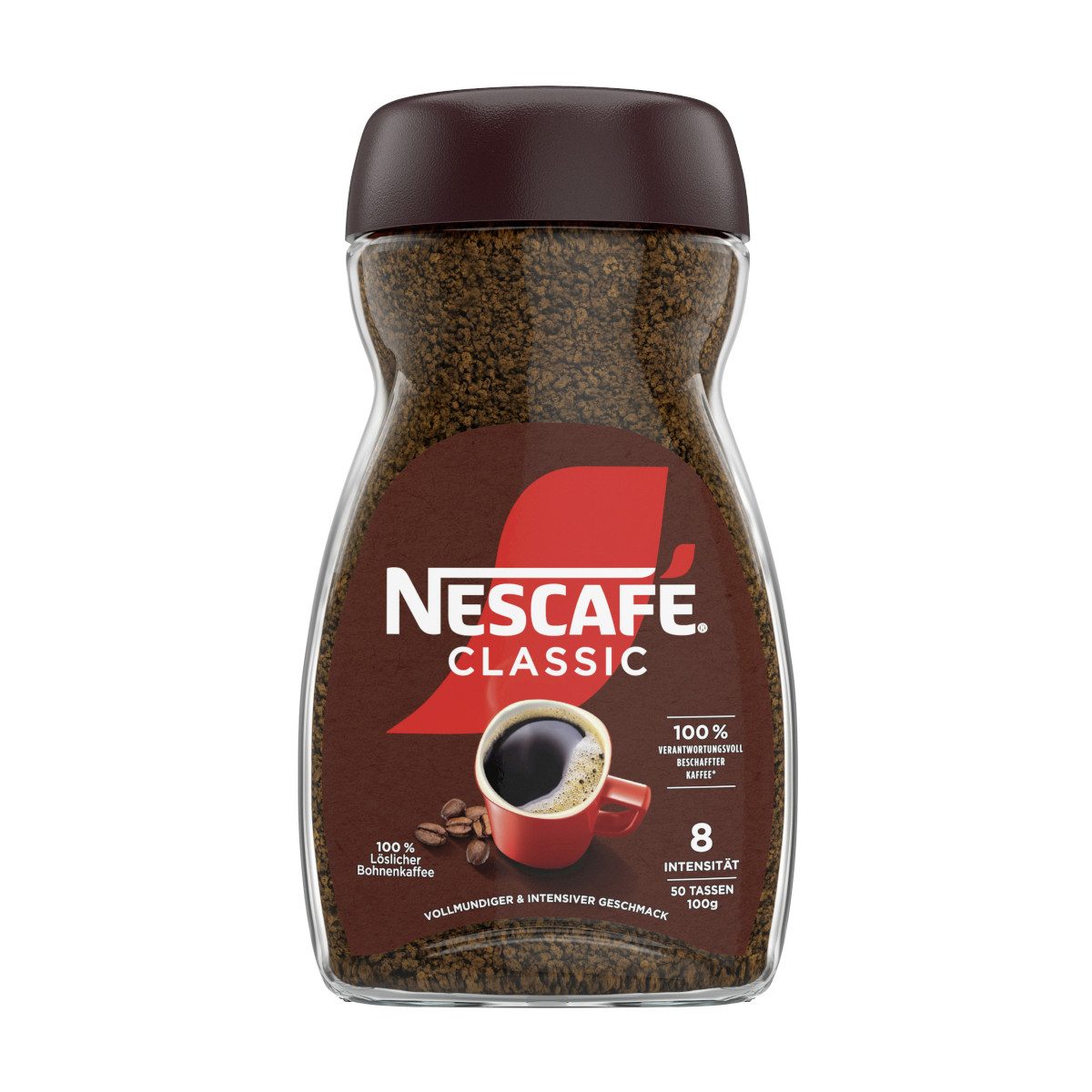 NESCAFE Kaffee, Nescafe Classic Instant Löslicher Bohnenkaffee Packung 100g
