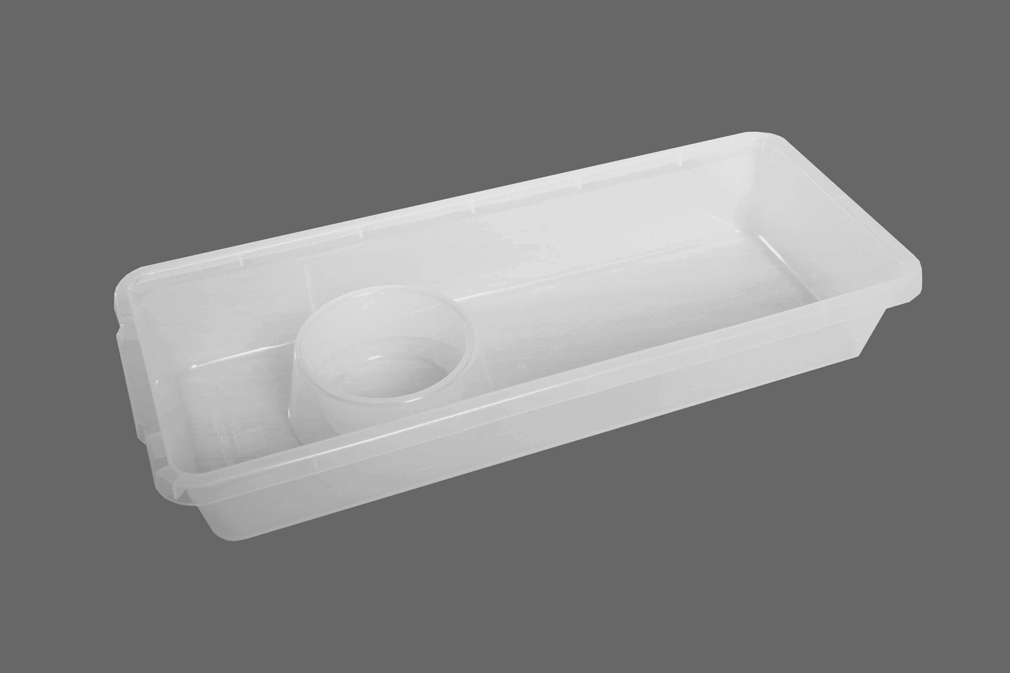 Terrarium Wanne klar (550x234x87,5mm) mit Wasserschalen Halterung