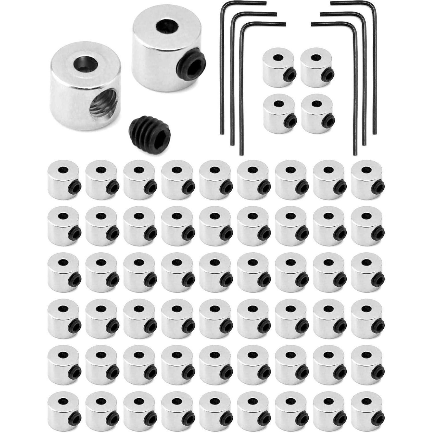 LuxusKollektion Anstecknadel 60 Stück Pin Keeper Anstecker Schraubenschlüssel Set 6x5 mm