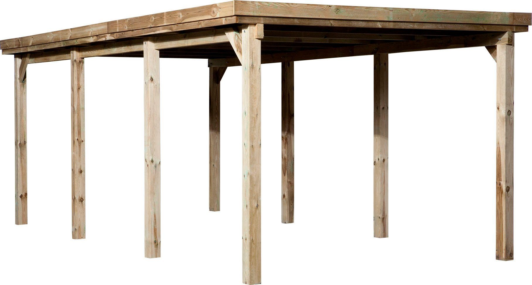 weka Einzelcarport 617 Gr.2, BxT: 322x612 cm, 215 cm Einfahrtshöhe,  Kesseldruckimprägniert = witterungsgeschützt