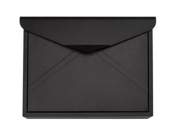 PEREL Briefkasten, Briefumschlag Design, Schwarz großer Stahl Postkasten mit 2 Schlüsseln