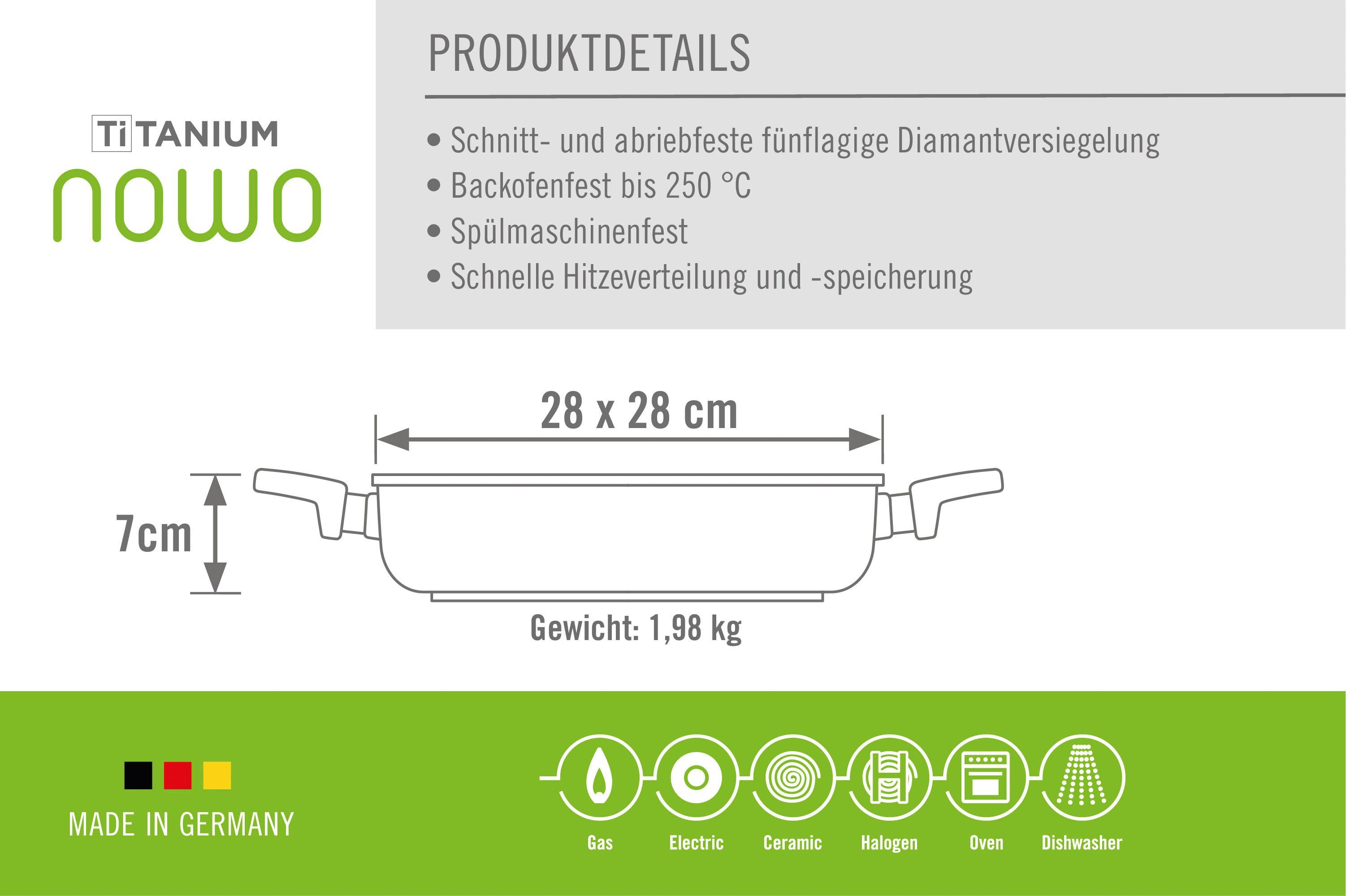 WOLL Bratpfanne MADE IN GERMANY - Nowo Titanium, Aluminiumguss (1-tlg) – Bild 4 von 5