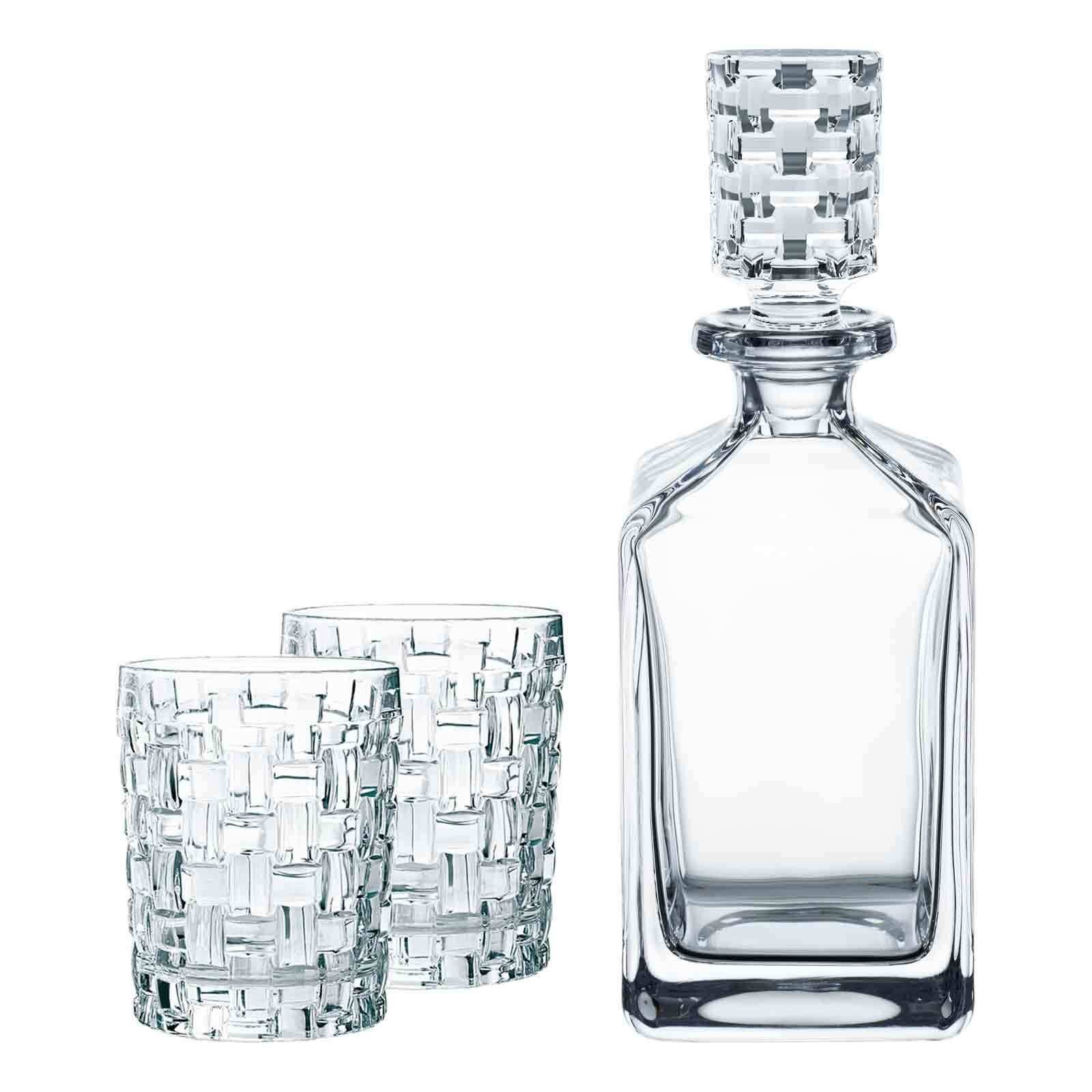 Nachtmann Whiskyglas Bossa Nova Whiskygläser + Karaffe 3er Set, Kristallglas