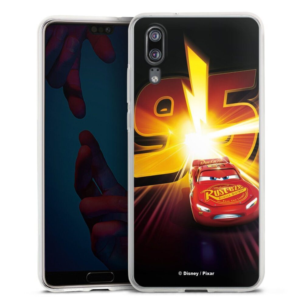 DeinDesign Handyhülle Offizielles Lizenzprodukt Cars Lightning Mcqueen 95 Cars3 Lightning 95, Huawei P20 Silikon Hülle Bumper Case Handy Schutzhülle