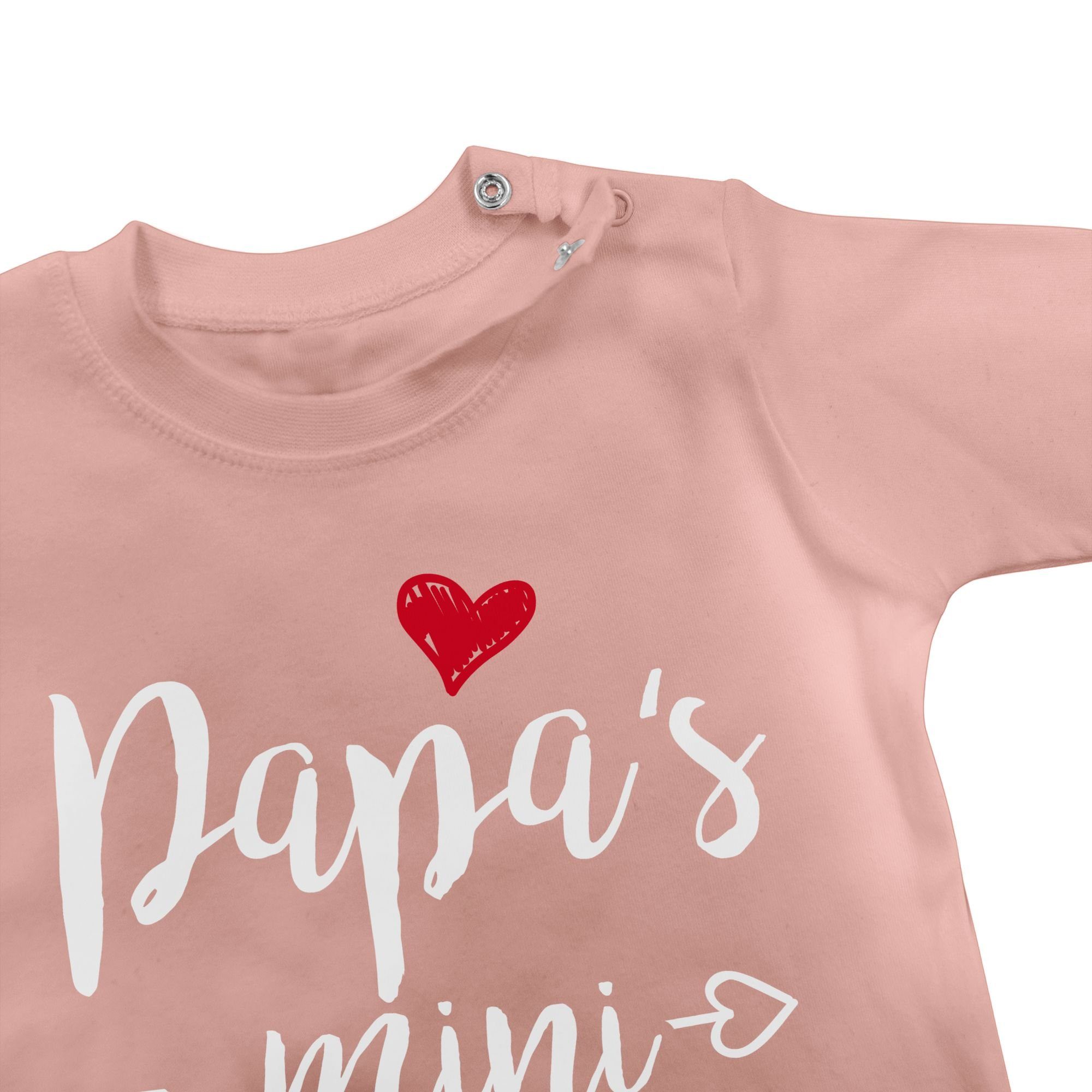 Papas Babyrosa Papa - Papa Dich liebe Ich Me Geschenk T-Shirt Mini Shirtracer Baby Vatertag 2