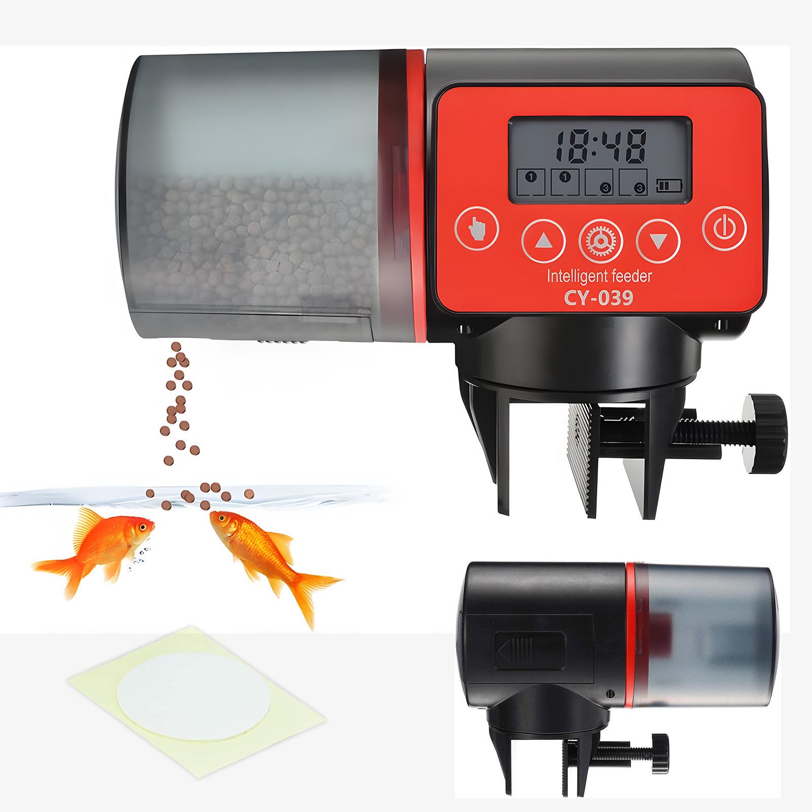 AKKEE Fisch-Futterautomat automatischer Futterspender Fische Mit Timer, 200 ml, manuelle und automatische Fütterung