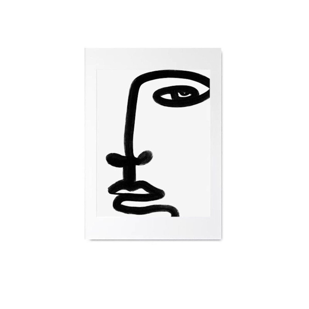 JUSTGOODMOOD Poster Gesichter Linien und abstrakte Formen als Deko Print ohne Rahmen 20 x, 7 (1 St)