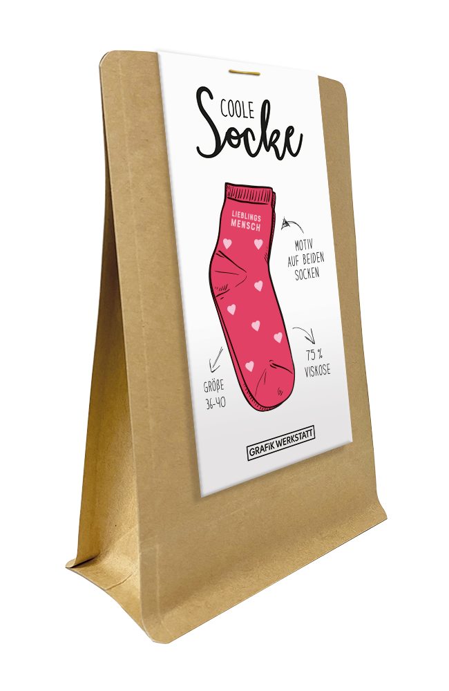 Grafik Werkstatt Socken Coole Socke Lieblingsmensch - Grösse 36-40 Geschenk