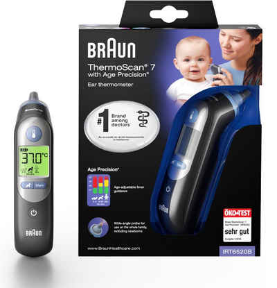 Braun Fieberthermometer »ThermoScan® 7 Ohrthermometer IRT6520BWE«, mit Age Precision® Black Edition