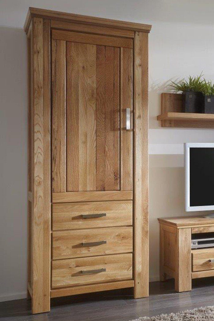 expendio Hochschrank »Viterbo« Wildeiche teilmassiv 83x210x47 cm