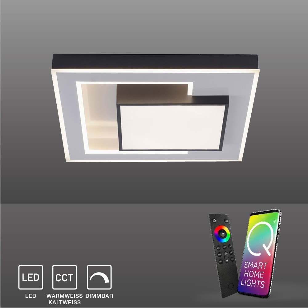 dimmbar, Dimmfunktion, getrennt schaltbar Q-ALTA Leuchtmittel, Smart LED Neuhaus CCT-Farbtemperaturregelung, Smart Home, Deckenlampe LED-Leuchte Smarte CCT Home, mit Lichtfarbwechsel, Paul Memoryfunktion,