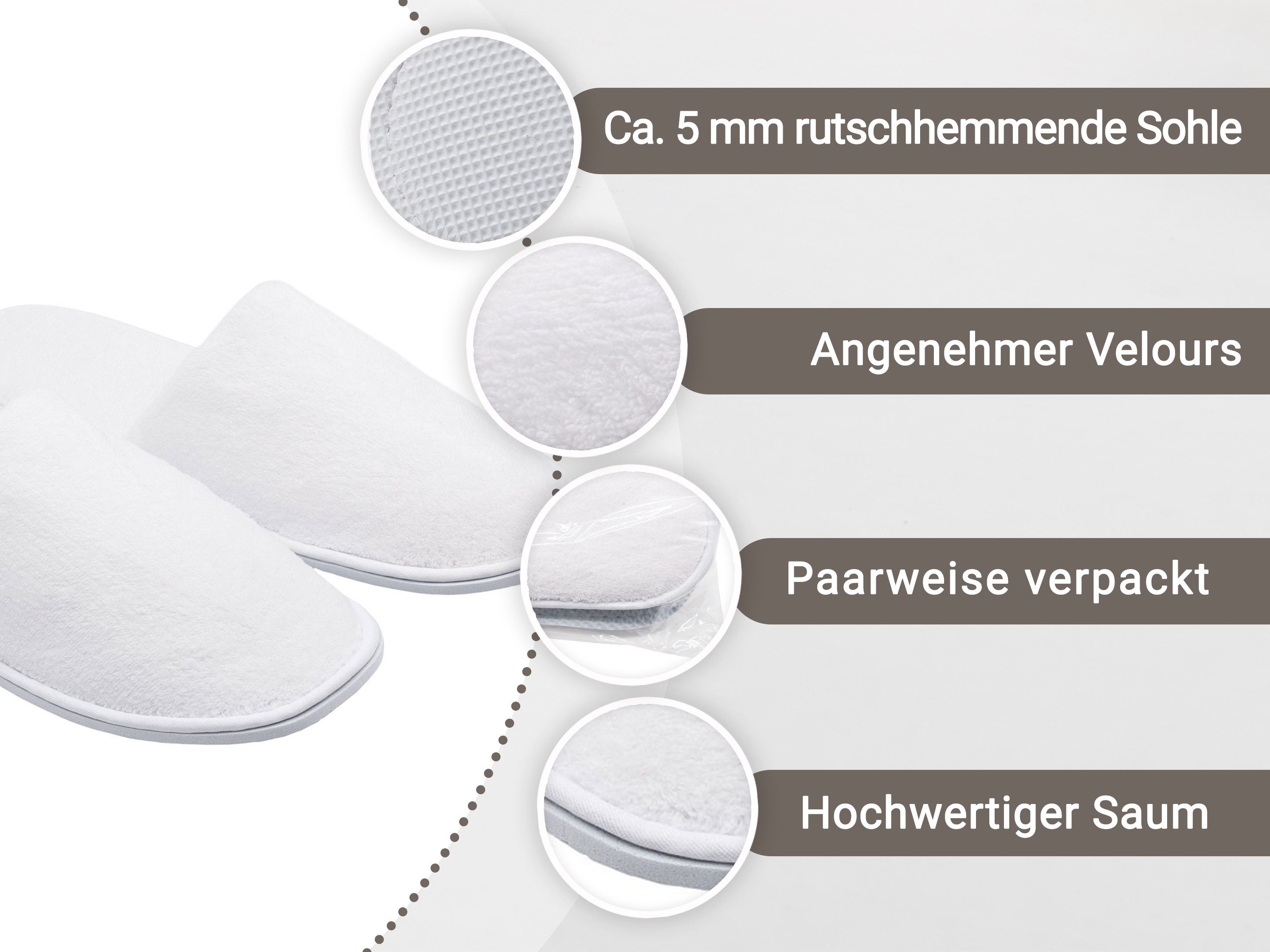 ZOLLNER Pantoffel (10-tlg) 100% Polyester, vom Hotelwäschespezialisten