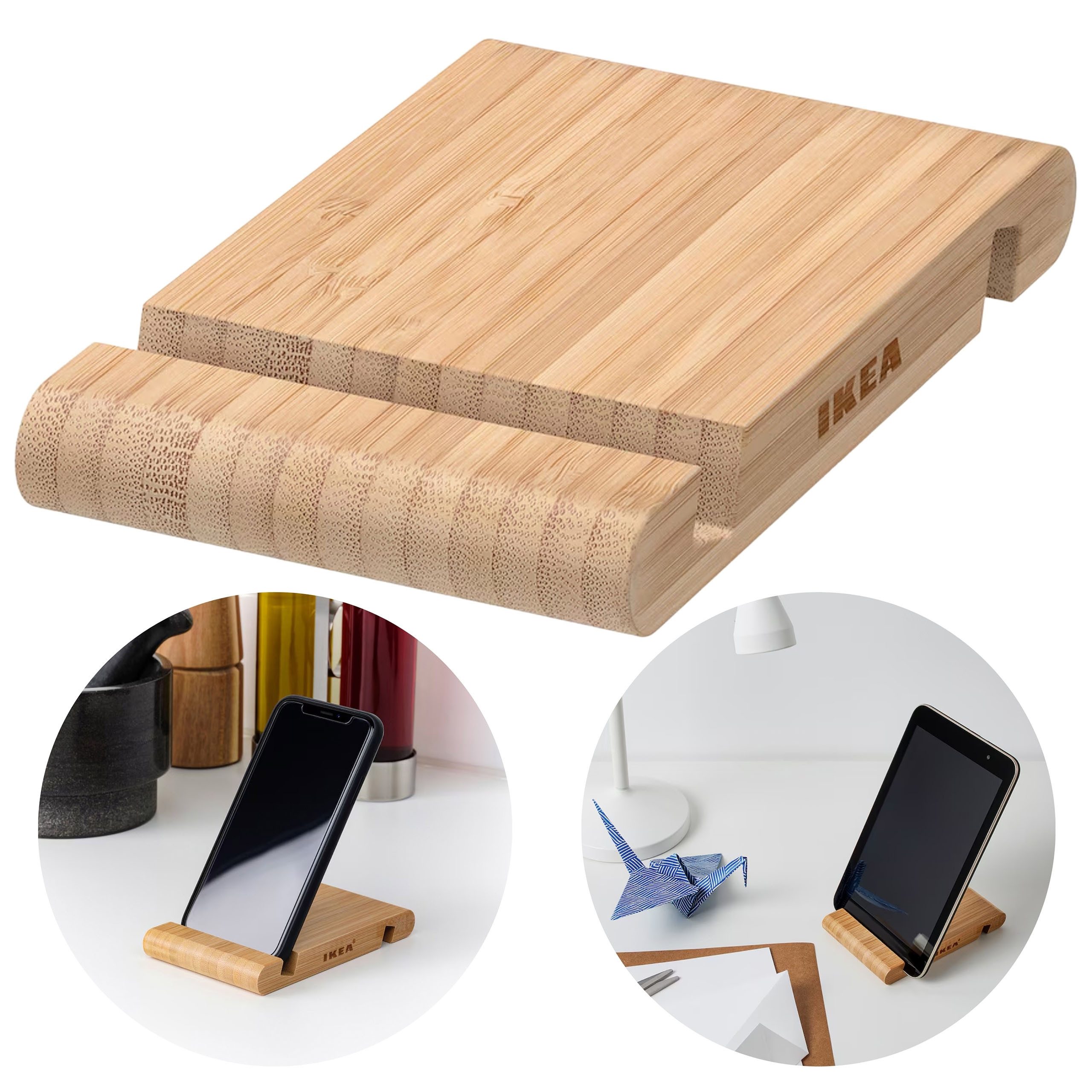 Handy-Halterung BERGENES Ständer für Telefon aus Bambus IKEA