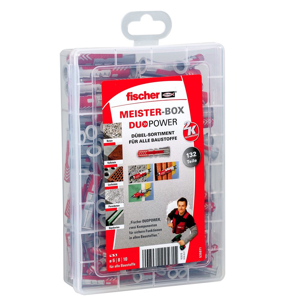 fischer Dübel-Set Meister-Box DUOPOWER, (132-tlg)