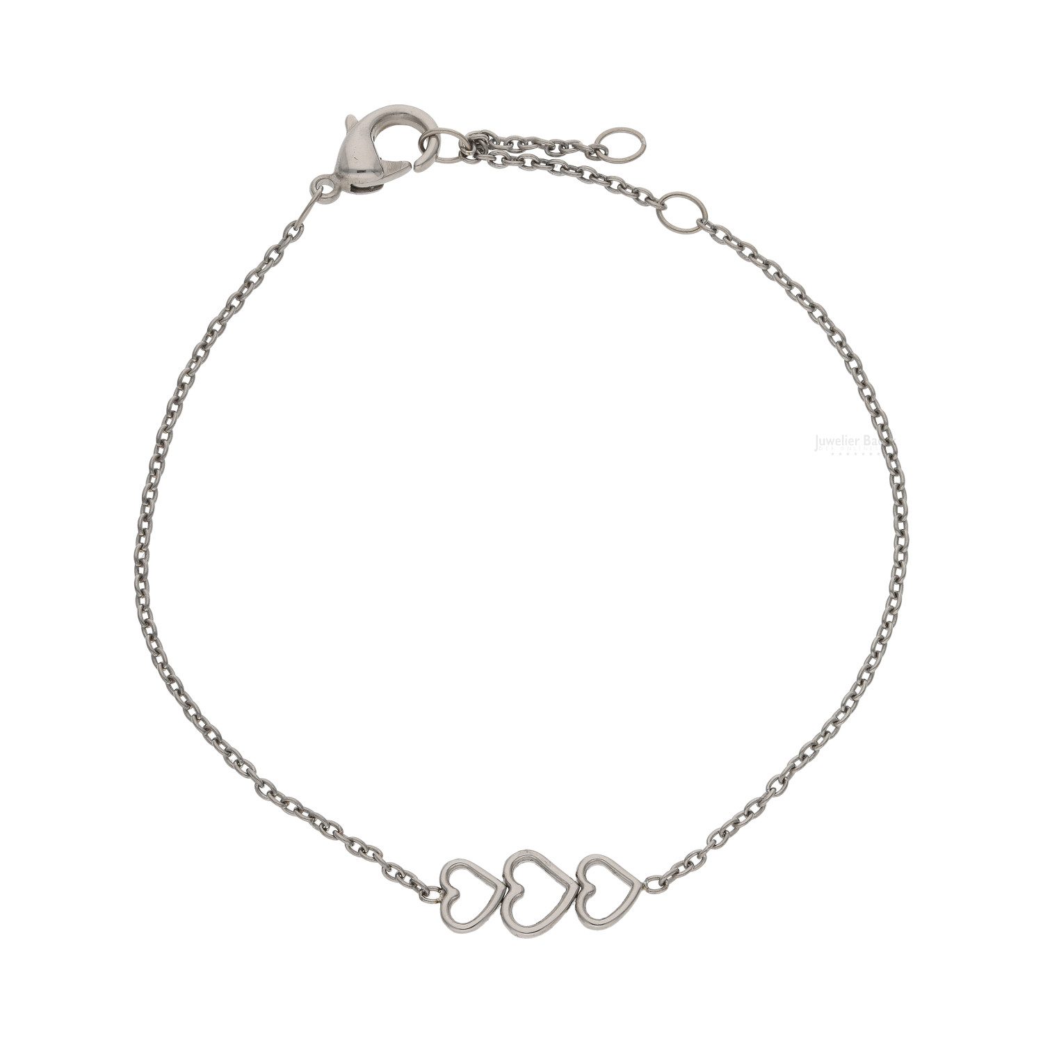 Boccia Boccia Armband Damen 03077-01 Titan, Herz (kein Set, 1-tlg., kein Set)