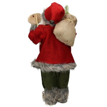 ECD Germany Weihnachtsmann Winter Tischdeko Winterdeko Weihnachten Figur Dekoration Santa Claus (kein Set, kein Set), Polyresin 22x14x47cm Rot Grün Winter Tischdeko