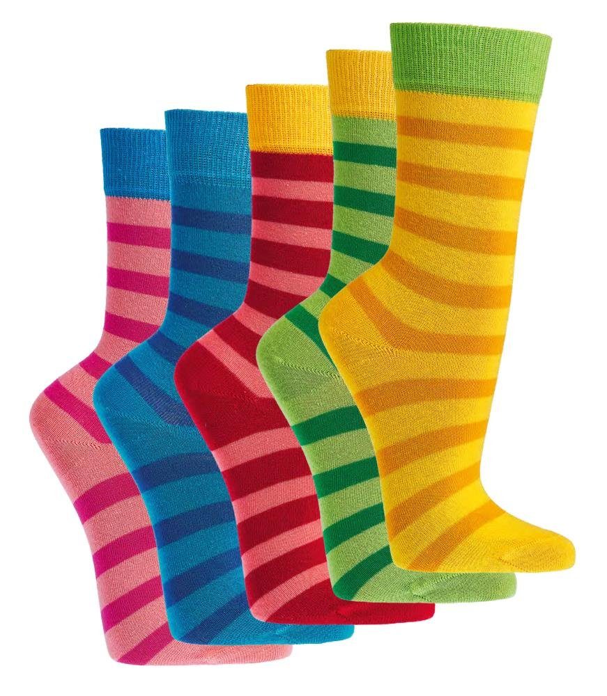 Bio-Baumwolle FussFreunde Kindersocken & Mädchen 6 Paar für Sortiert Ringel Socken Jungen