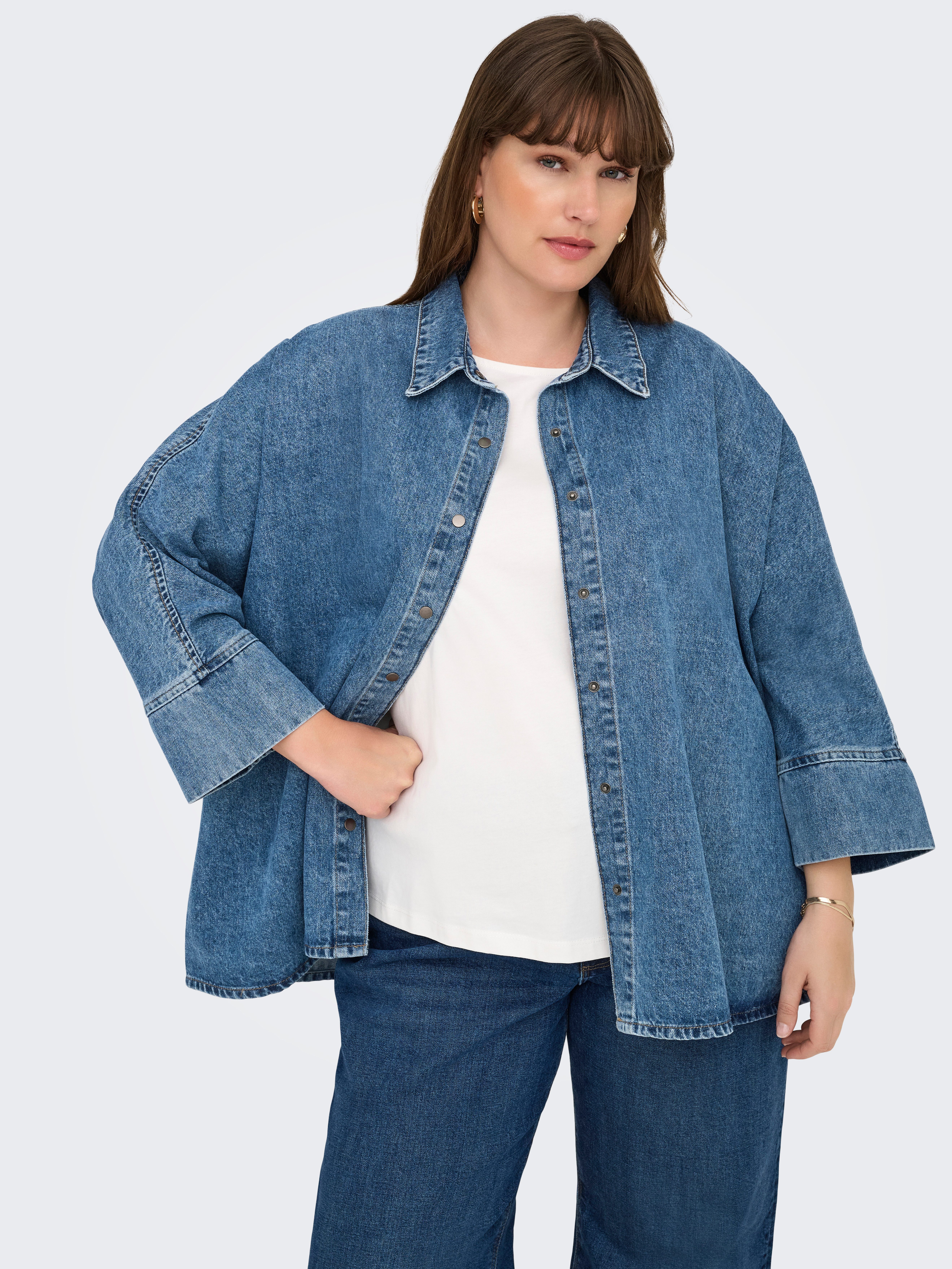 ONLY CARMAKOMA Jeansbluse CARGRACE 3/4 DNM günstig online kaufen