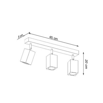 etc-shop LED Deckenspot, Deckenleuchte Holzlampe Deckenstrahler Eiche L 45 cm