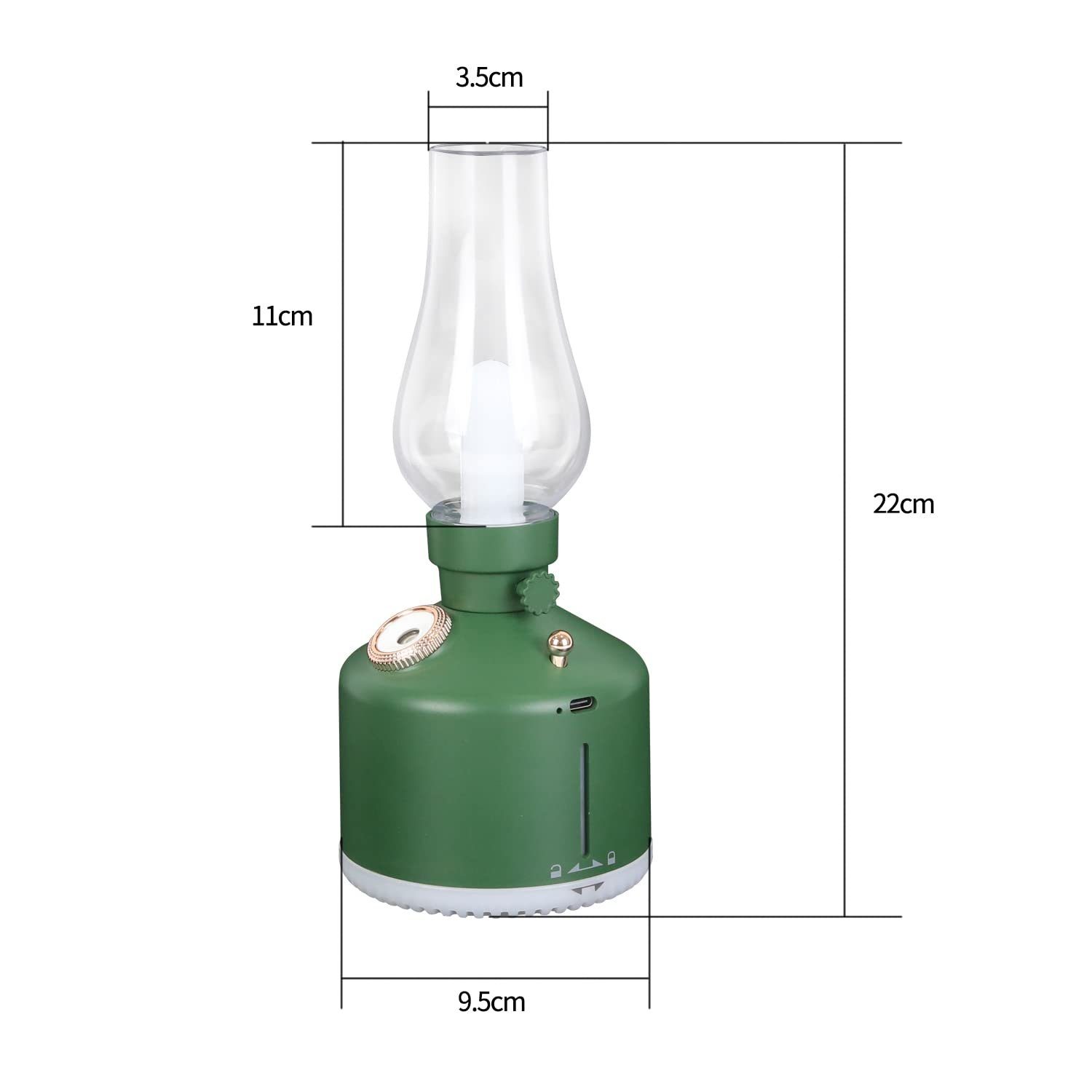 Diffuser Ätherische Aroma ZMH 260ML Timer, mit LED-Lampe Luftbefeuchter Dimmbar Vintage