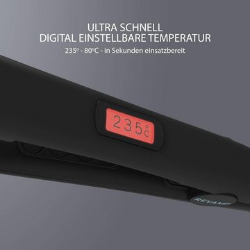 REVAMP Glätteisen zum Locken & Glätten Professioneller Haarglätter Keramik-Beschichtung, mit Keramikbeschichtung, Ionenplatten für weniger Frizz 80-235°C