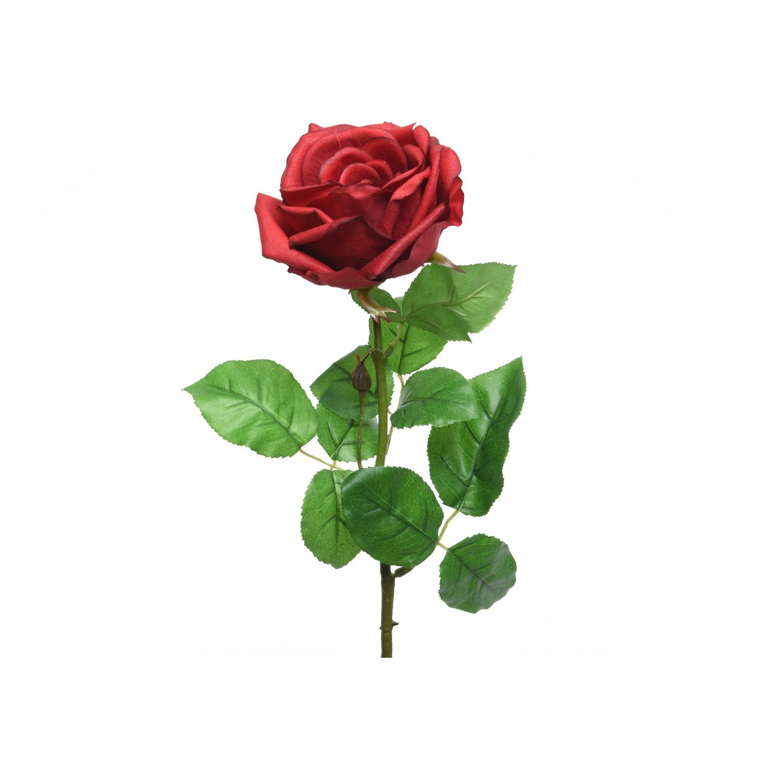Kunstblume Rose am Stiel Kunstblume Rosenblüte künstlich Real Touch H: 68cm rot, MARELIDA, Höhe 68 cm