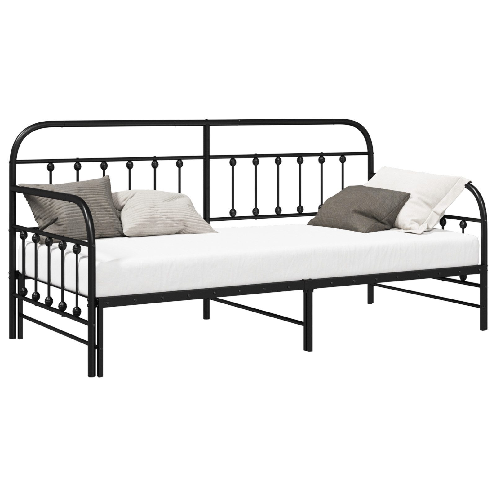 vidaXL Bett Tagesbett Ausziehbar Schwarz 90x190 günstig online kaufen