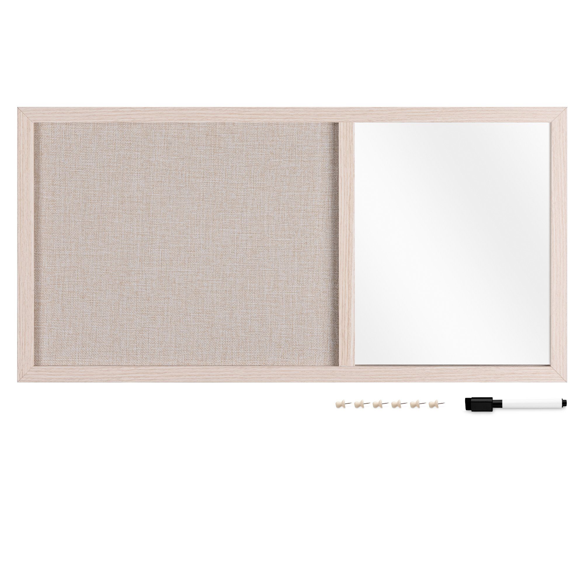 cm Navaris - Memoboard x Kombitafel und 35 Spiegel aus Memoboard Pinnwand 70