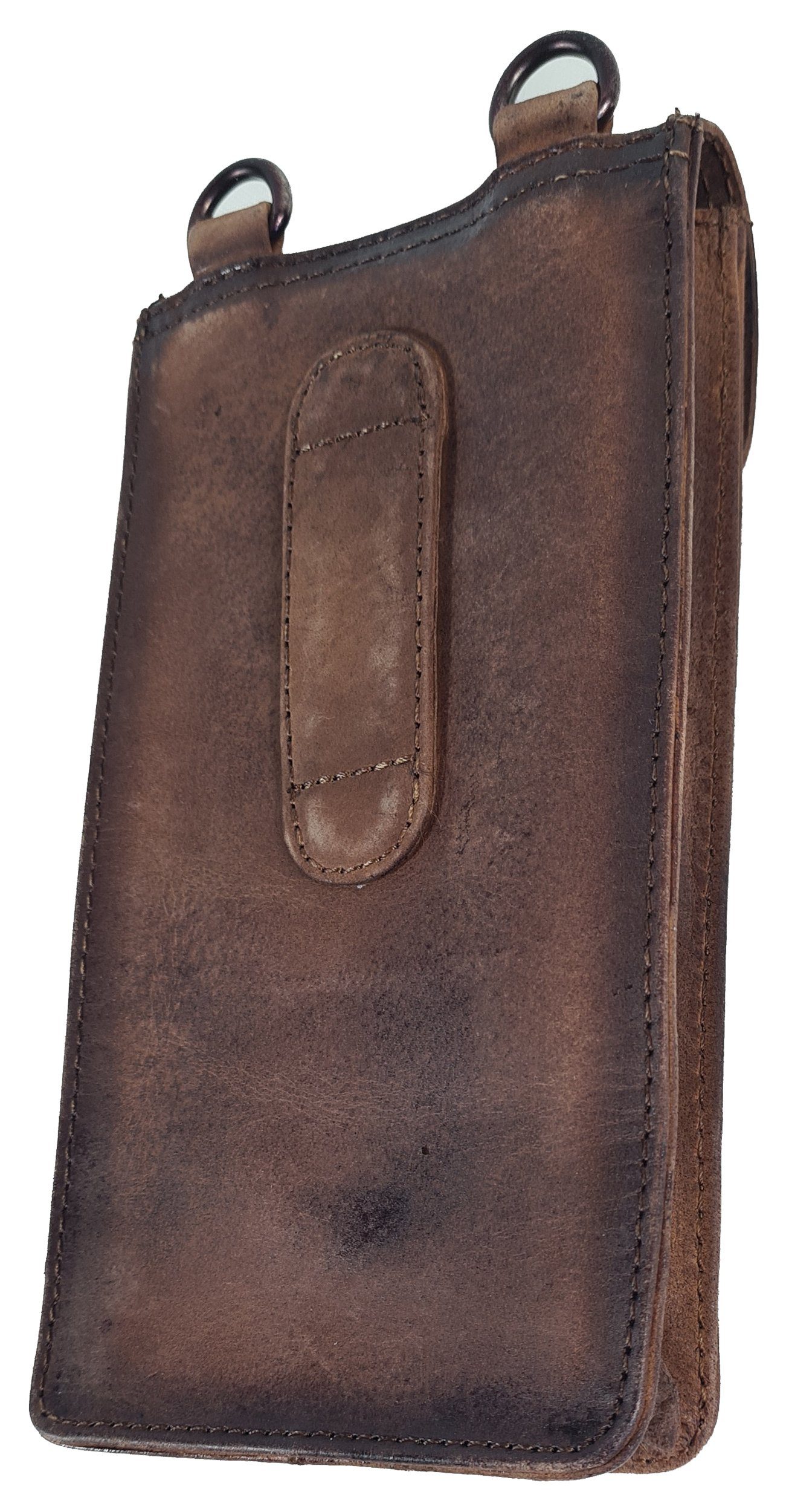 Einkaufszauber Handytasche Echt Leder Handy Smartphone Gürteltasche Bikers Club Bad Boy, Echt Büffelleder