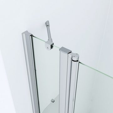 AQUABATOS Walk-in-Dusche Walk in Duschwand Glas 85 90 95 105 115 135cm Höhe 187 cm, 5 mm Einscheibensicherheitsglas (ESG), (Duschabtrennung Falttür Duschtrennwand Duschtür mit Festteil und Duschablagen Drehfalttür Duschkabinen Eckdusche variabler Verstellbereich,barrierefrei,rahmenlos,Hebe-Senk-Funktion), Echtglas, Sicherheitsglas, ohne Magnetprofil