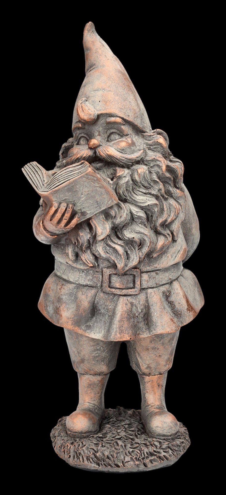 Figuren Shop GmbH Gartenzwerg Gartenzwerg Figur liest Buch - Zwerg Gnom Dekofigur