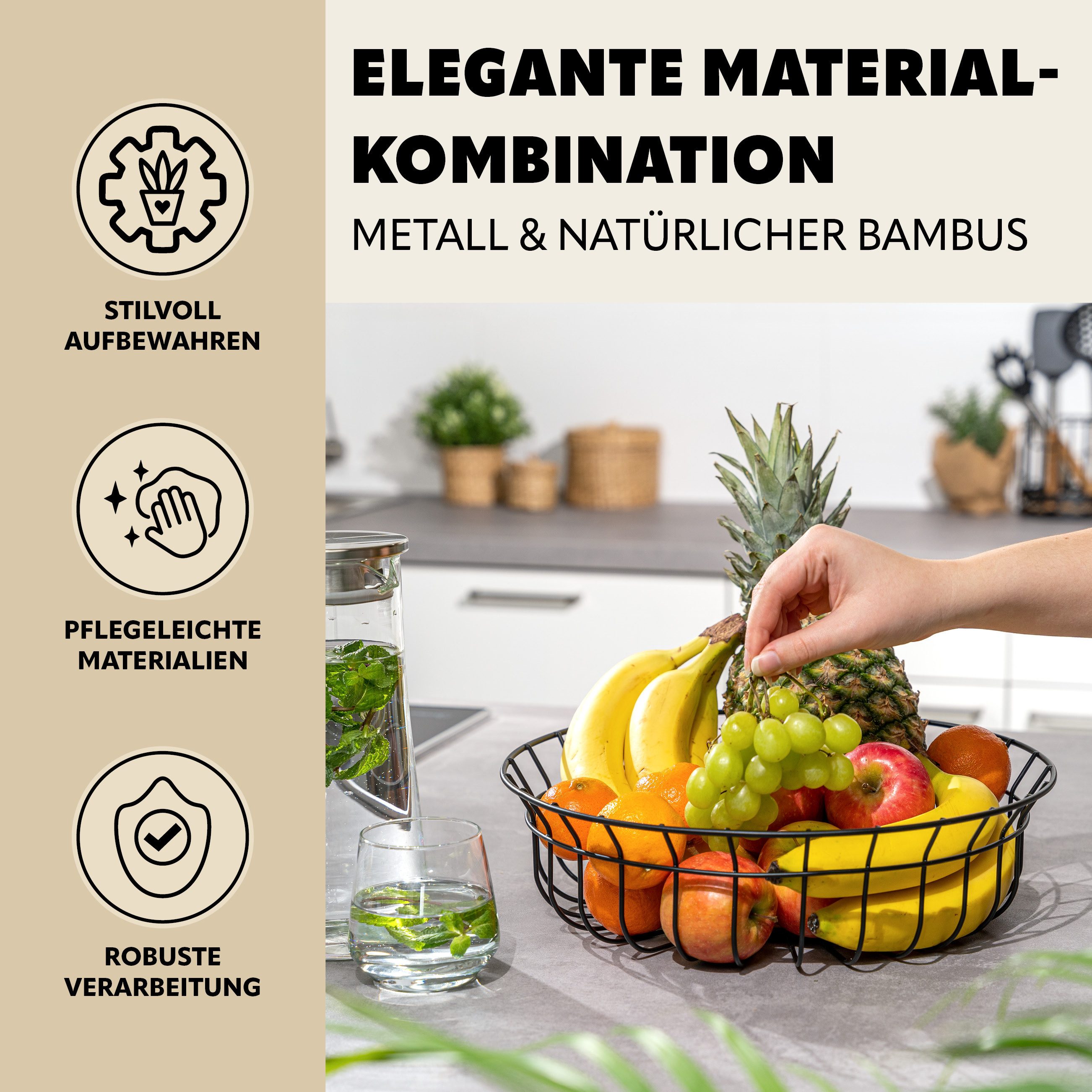 bremermann Obstschale aus Bambus und Metall