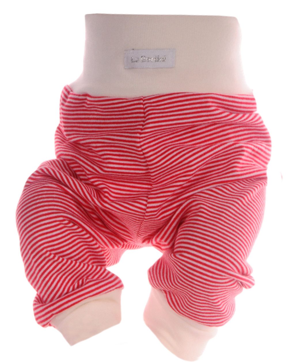 La Bortini Body & Hose (neutral, für Baby Jungen und Mädchen, in creme-rot gestreift, perfekt als Geschenk zur Weihnachten) für Neugeborene, 44 50 56 62 68 74, Body mit Kratzschutz