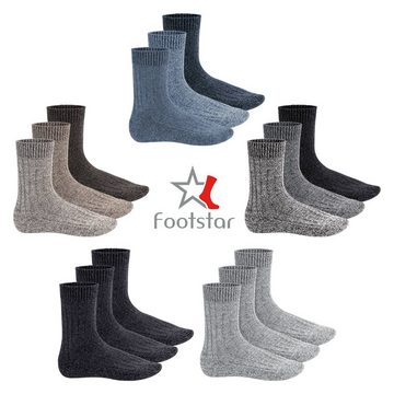Footstar Norwegersocken Herren Winter Norweger Socken (6 Paar) Frottee Plüschsohle