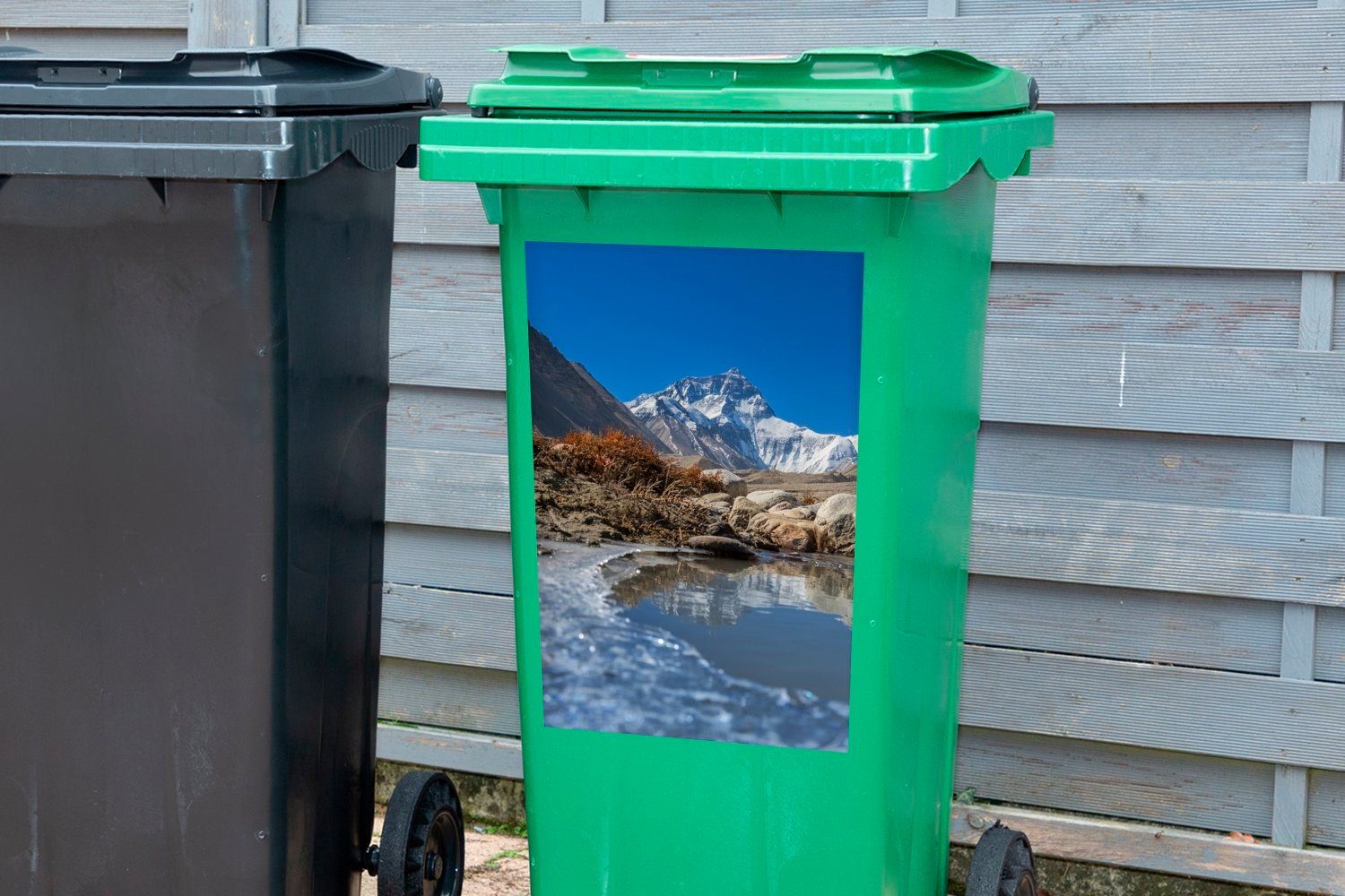 MuchoWow in Mülltonne, Wandsticker St), Abfalbehälter Tibet (Basislager) Mülleimer-aufkleber, Everest (1 Sticker, Container,