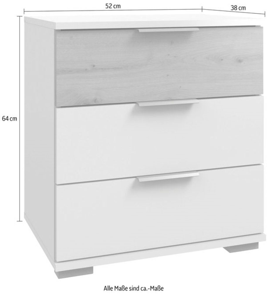 Wimex Nachtschrank Gibraltar (Gibraltar, Nachtkonsole) 52cm weiß Artisan  Eiche