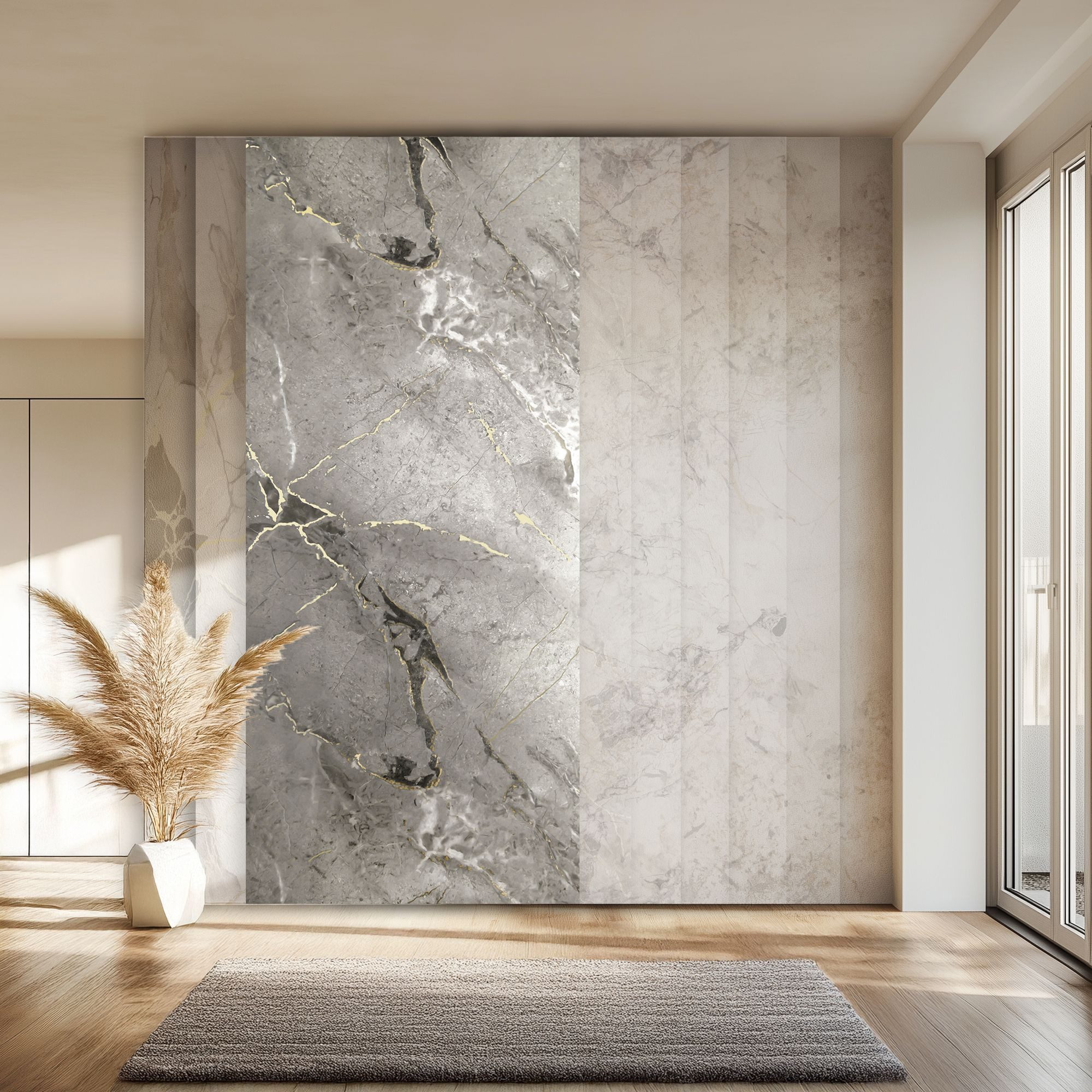 Hexim Wandpaneel, BxL: 122x280 cm, (Marmorplatten Optik 1 Stück 280x122 cm SPC Kunststoff Innen & Außenbereich Granit Steinoptik - Duschrückwand Küchenrückwand Spritzschutz Betonoptik (3,42 m² 8090B) A-Serie)
